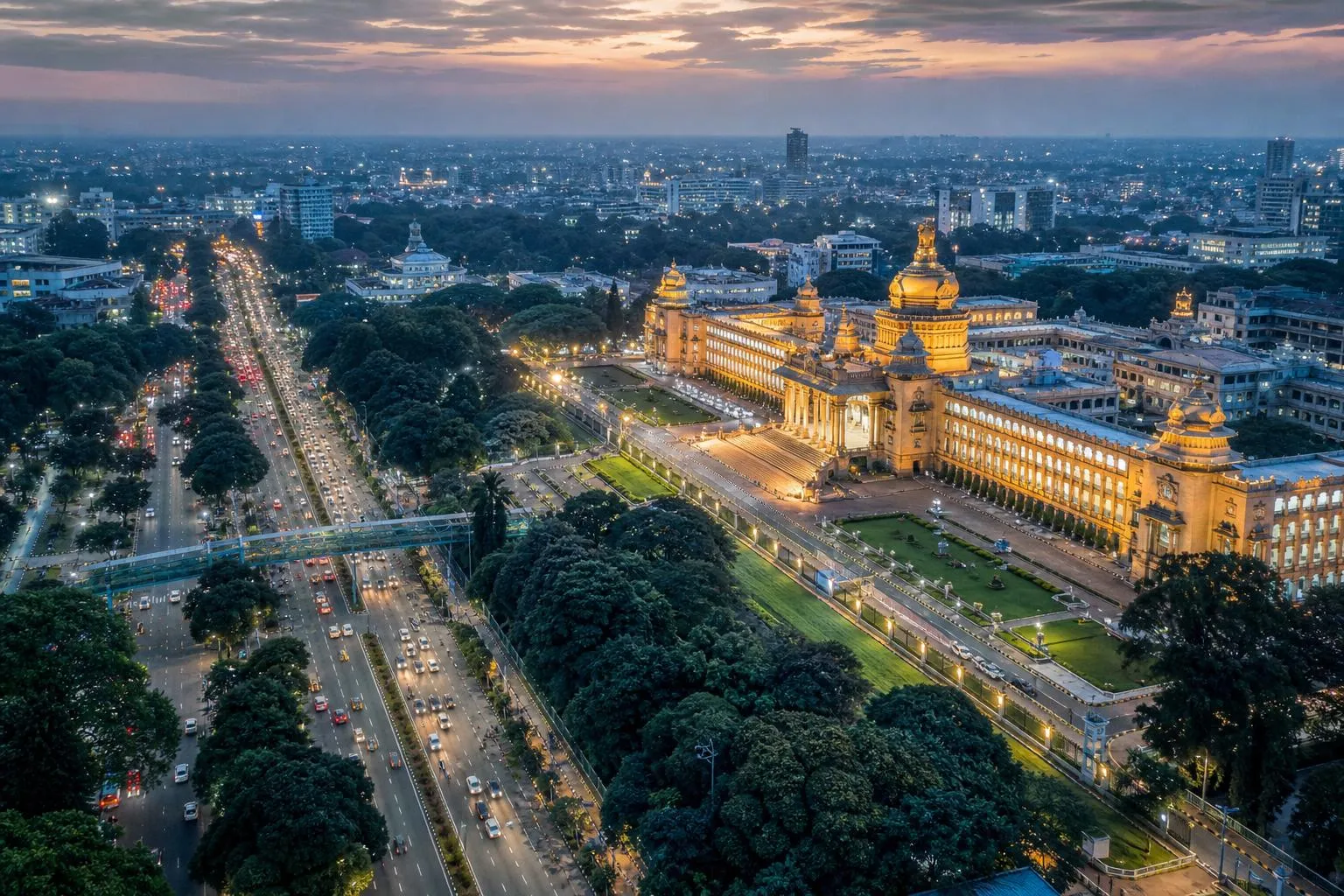 Bangalore cityscape with Vidhana Soudha